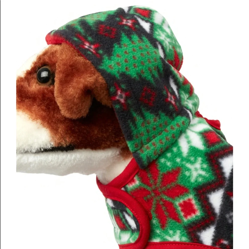Dog Christmas Fairisle Fleece Coat Shirt Nwt